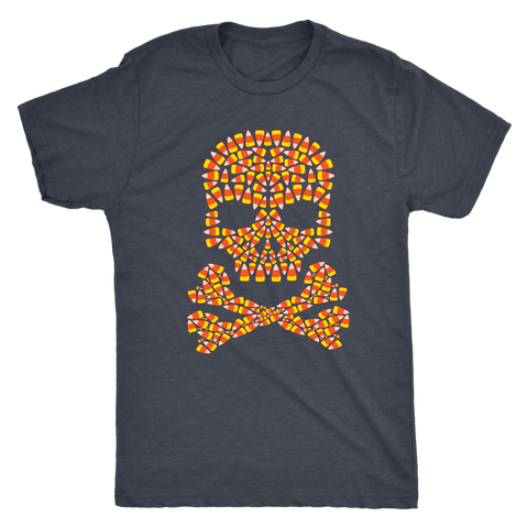 Halloween - Candy Corn Skull and Crossbones Shirt