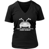 DeLorean Rear - 40th Anniversary Shirt - V-Neck